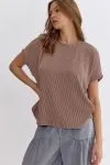 Ribbed Top with Asymmetrical Hem
