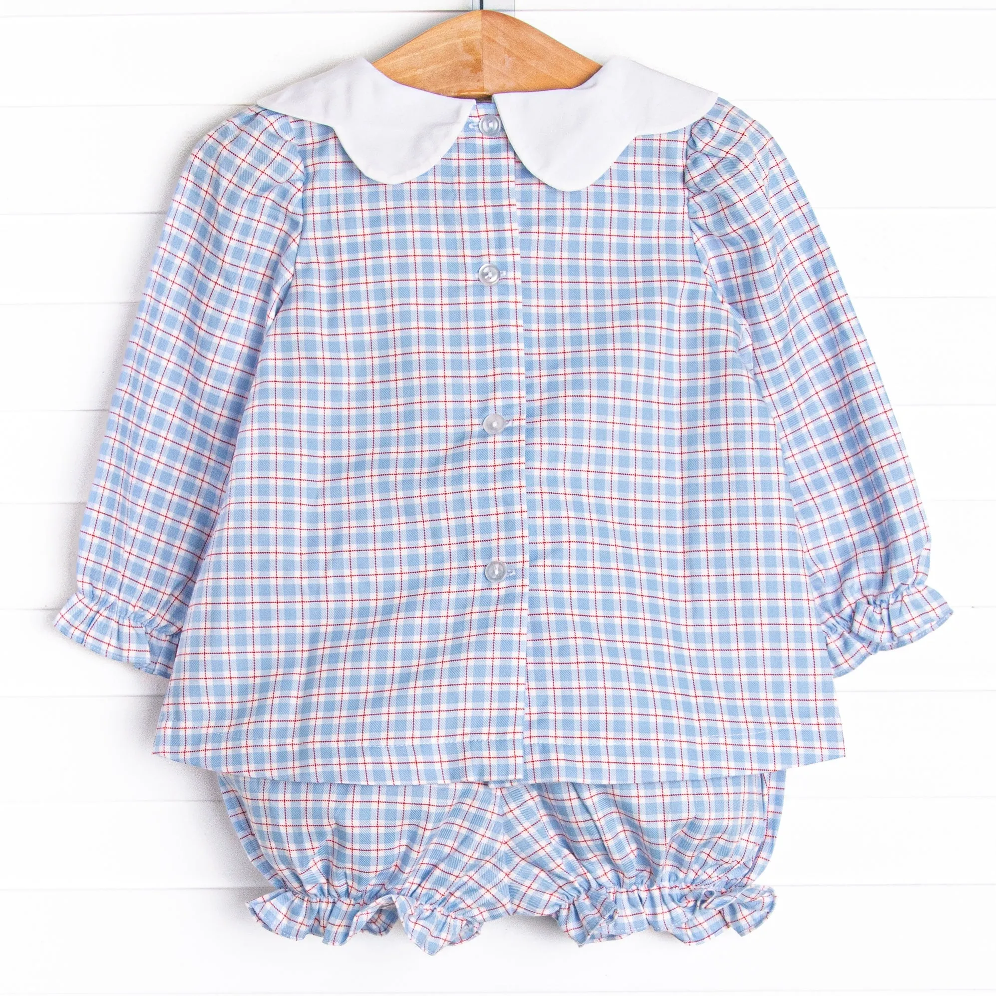 River Bib Bloomer Set, Blue