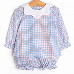 River Bib Bloomer Set, Blue