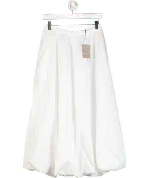 River Island White Bubble Hem Midi Skirt UK 8