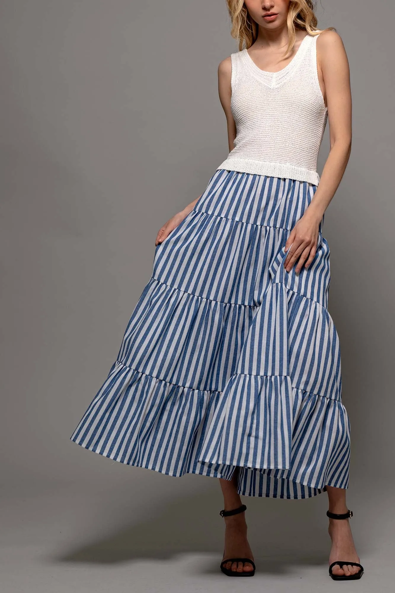 Riviera Stripe Tiered Dress