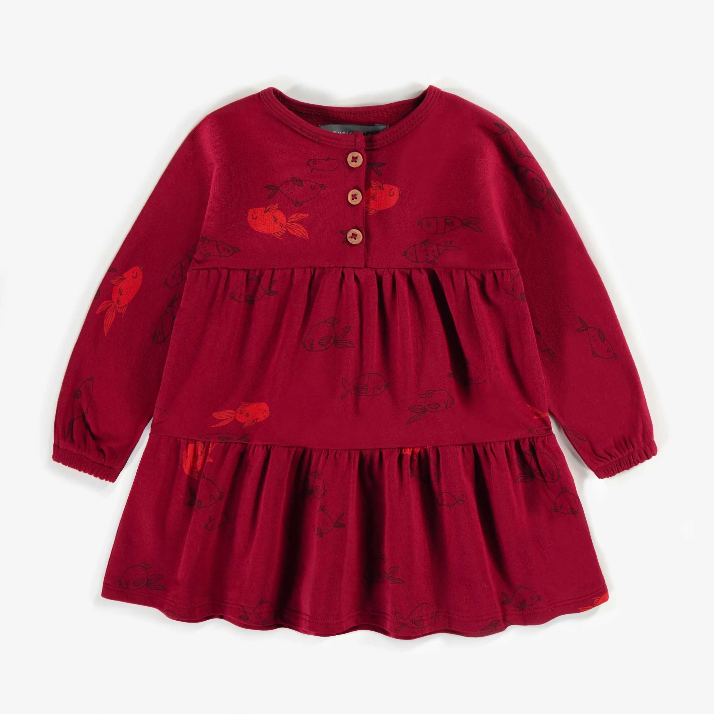 Robe rouge à volants étagés, bébé || Red dress with tiered ruffles, baby