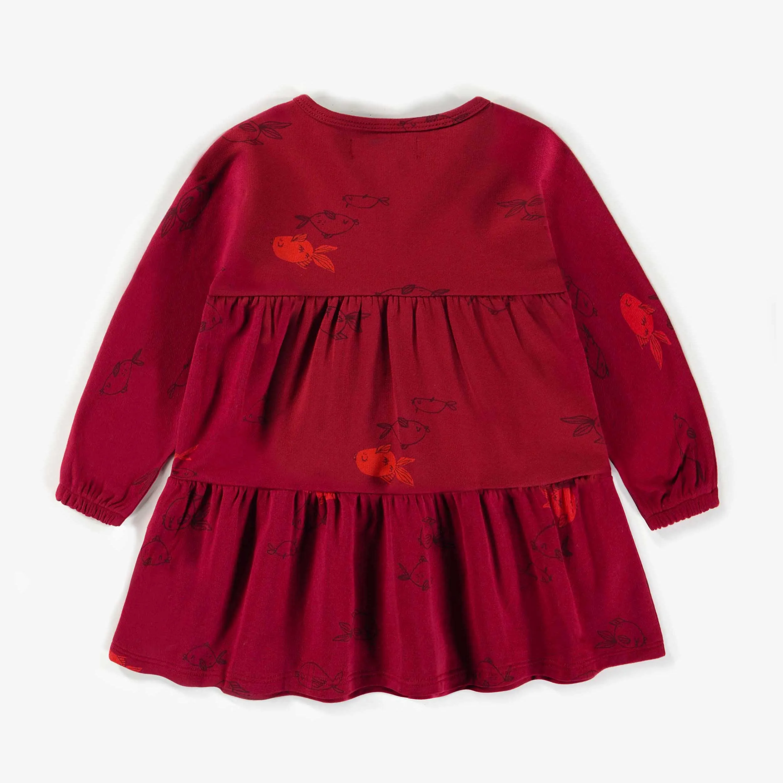 Robe rouge à volants étagés, bébé || Red dress with tiered ruffles, baby