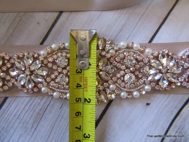 Rose Gold Rhinestone Beaded Belt Style: Napa