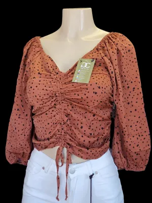 Ruched top RUST