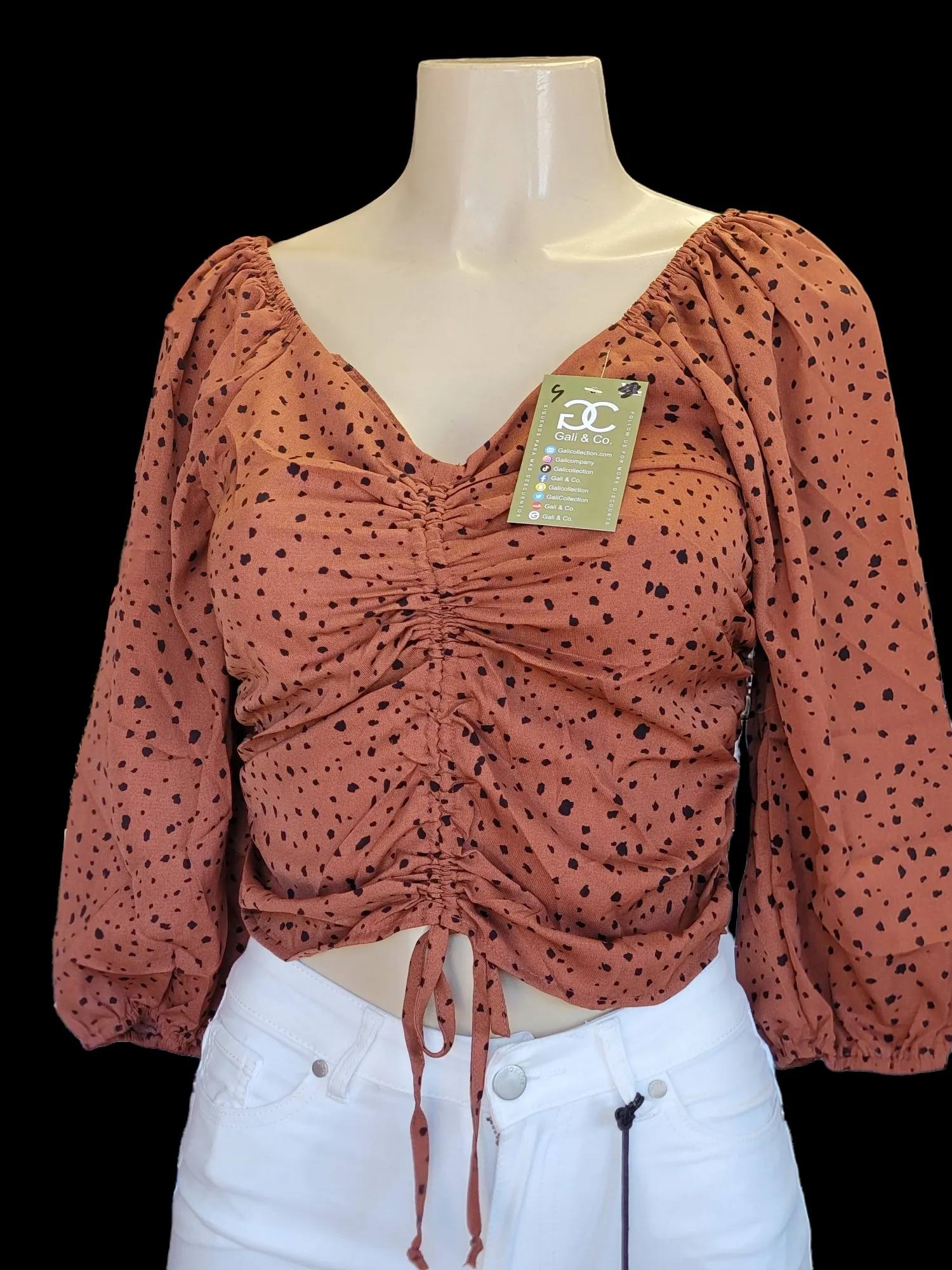 Ruched top RUST