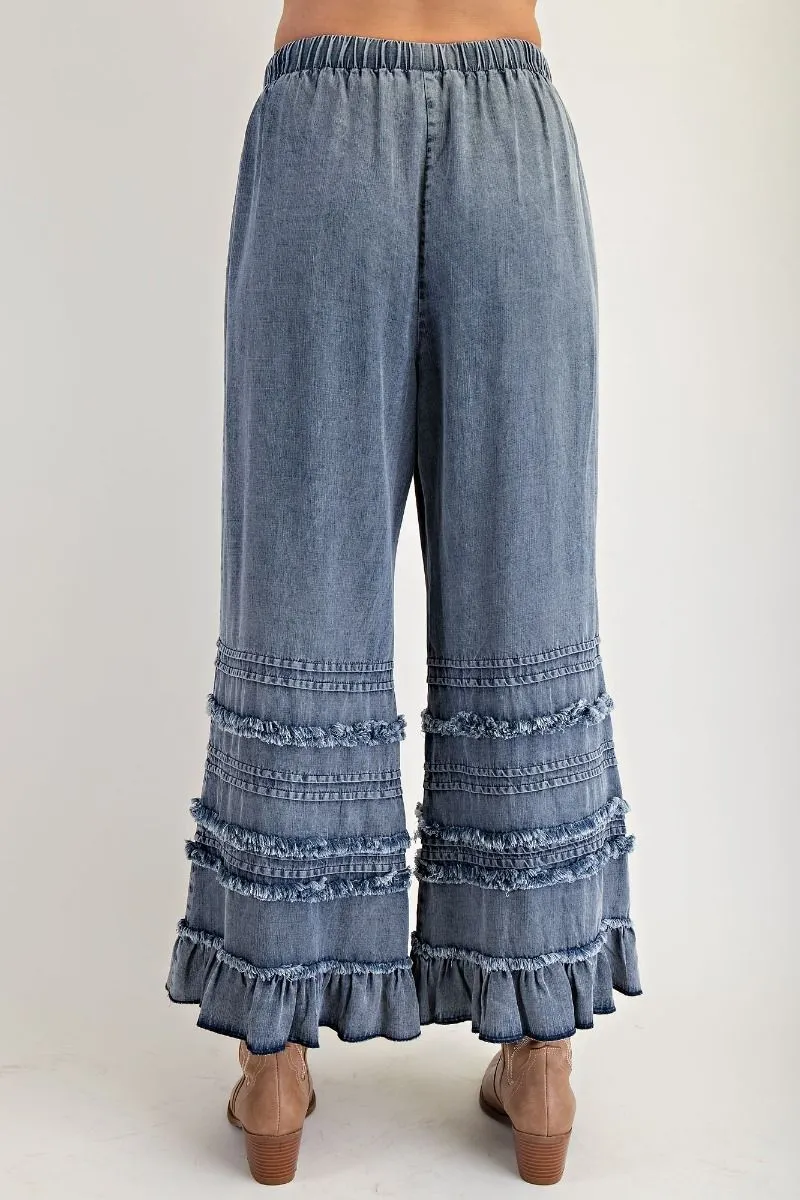 Ruffle & Roll Chambray Pants