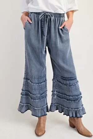 Ruffle & Roll Chambray Pants