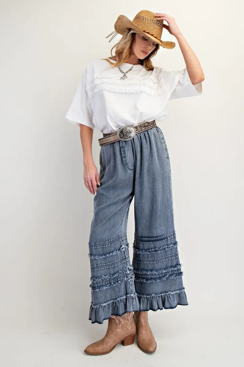 Ruffle & Roll Chambray Pants