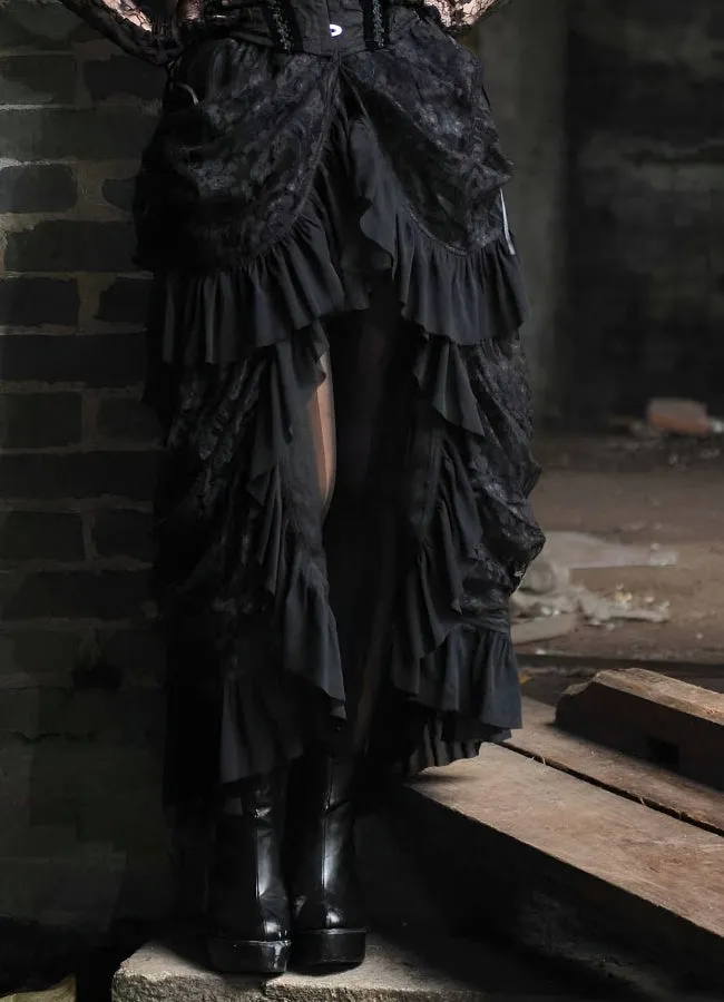 Ruffled Mesh Steampunk Skirt