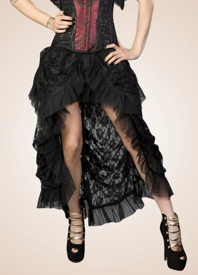 Ruffled Mesh Steampunk Skirt