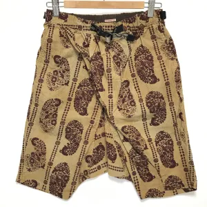 [S] DS! Kapital Paisley Corduroy Drop Crotch Belted Shorts Beige