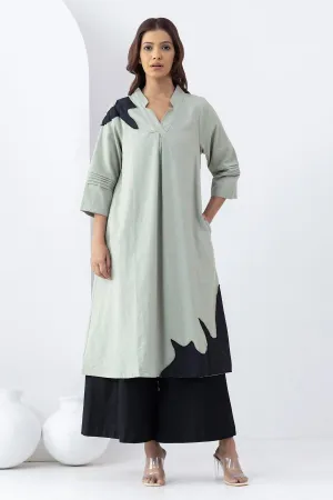 Sage Green Patchwork Tunic Set