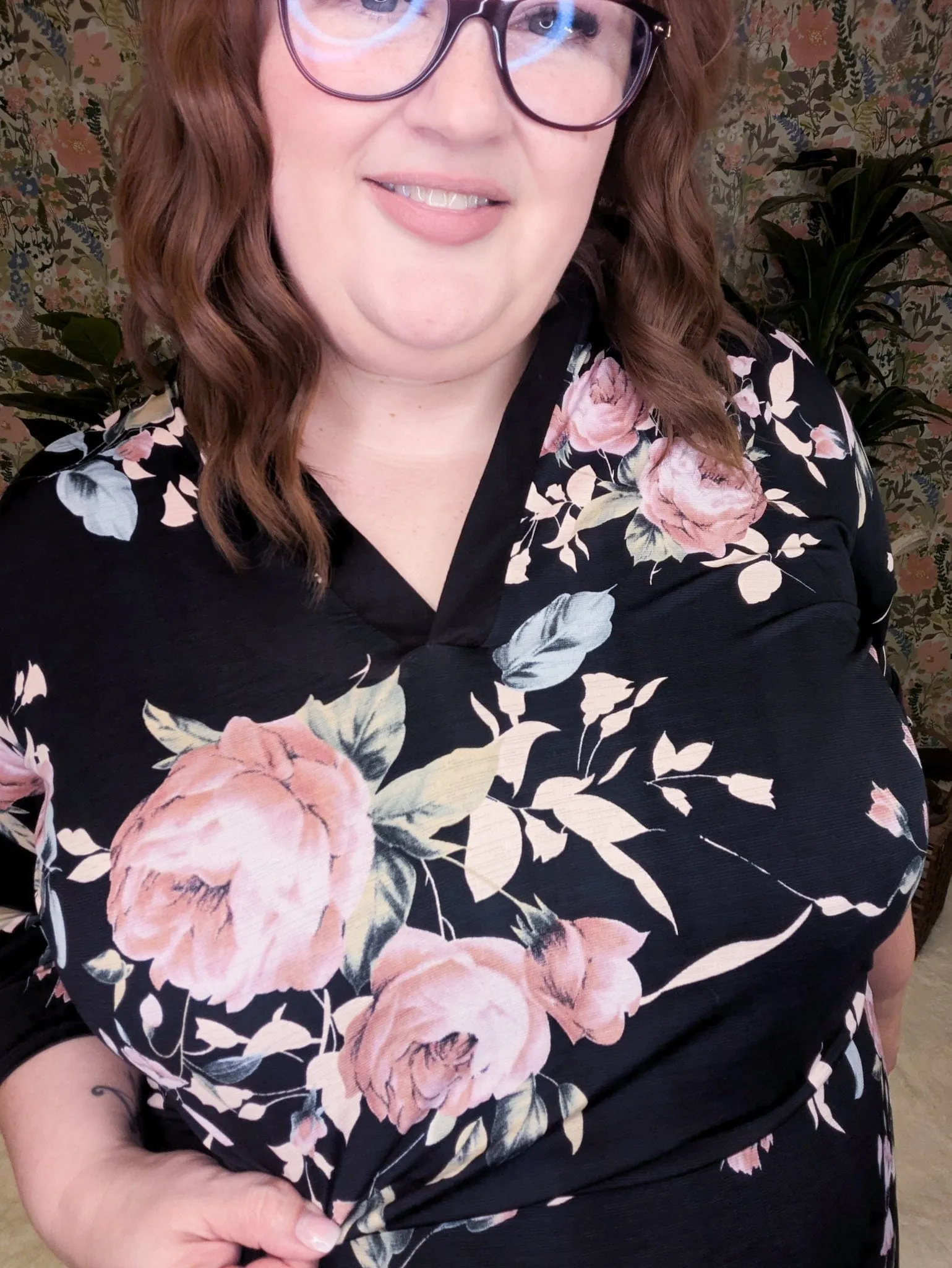 SALE- Gwendolyn Gabby Style Black Floral Dress