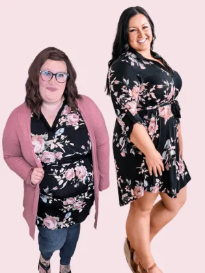 SALE- Gwendolyn Gabby Style Black Floral Dress