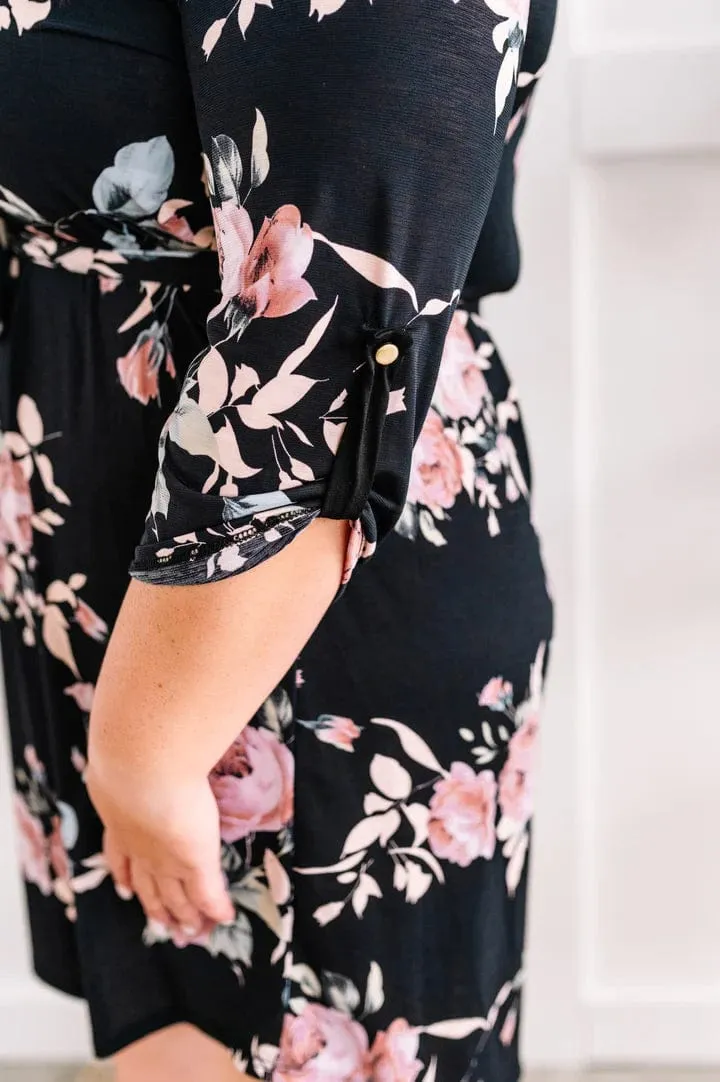 SALE- Gwendolyn Gabby Style Black Floral Dress