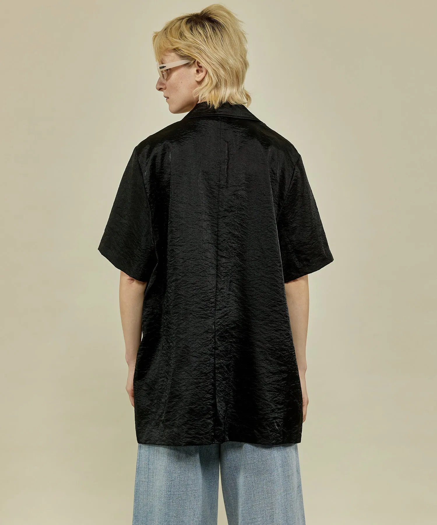 【SALE】Silky Chambray Half Sleeve Jacket
