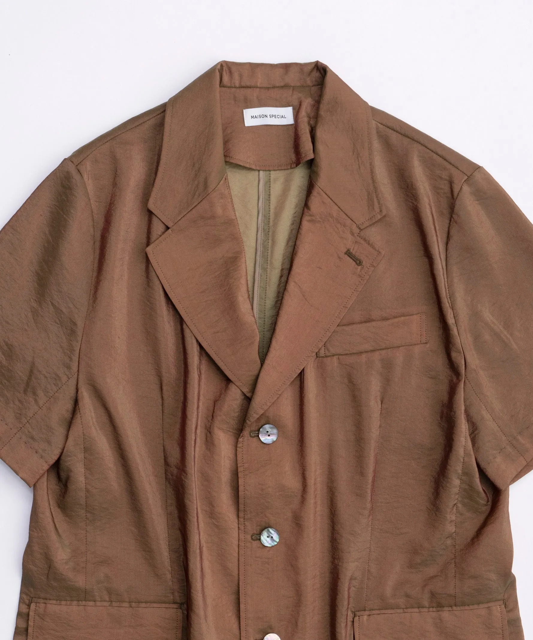 【SALE】Silky Chambray Half Sleeve Jacket