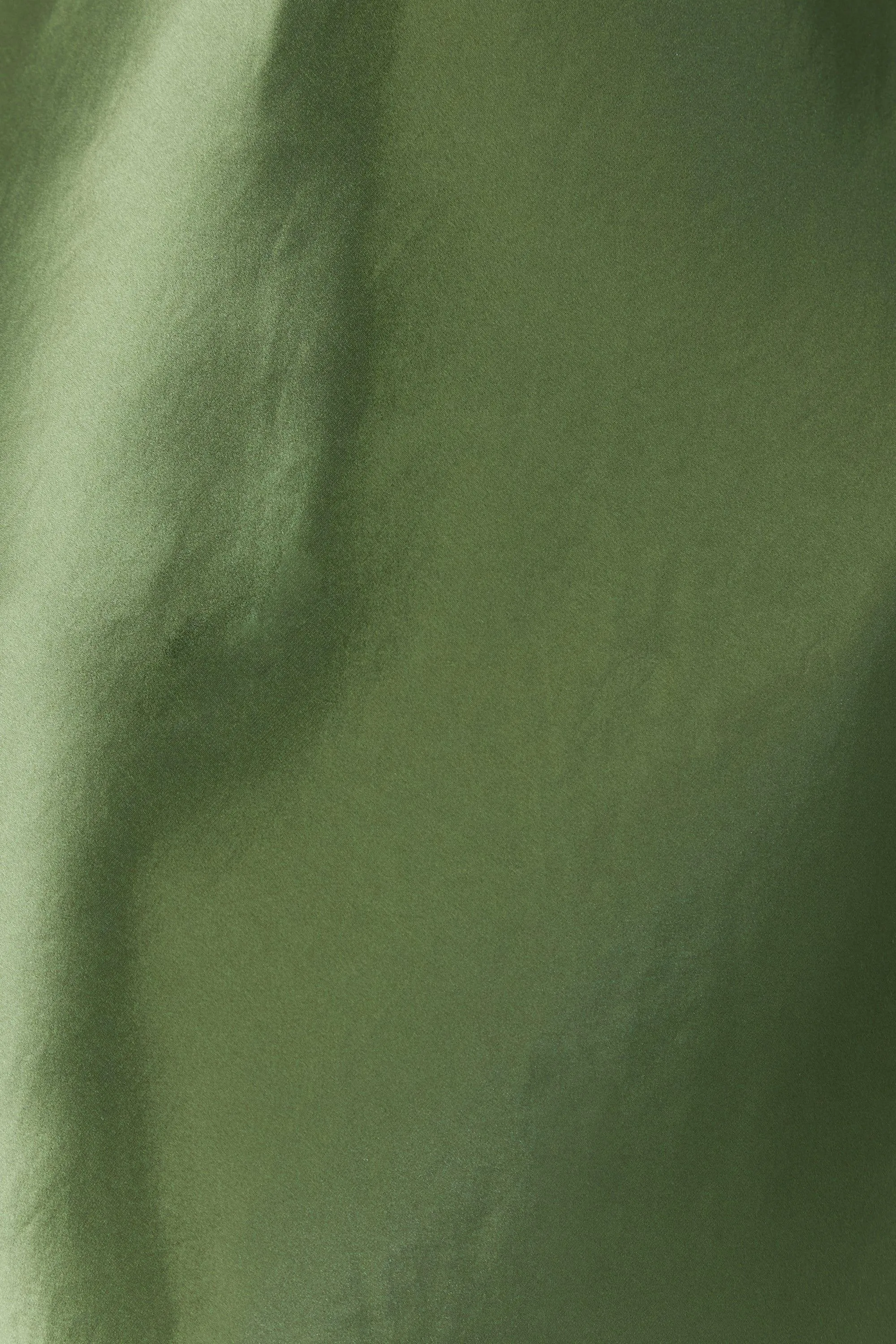 SATIN TIE BACK STRAPLESS MIDI | OLIVE