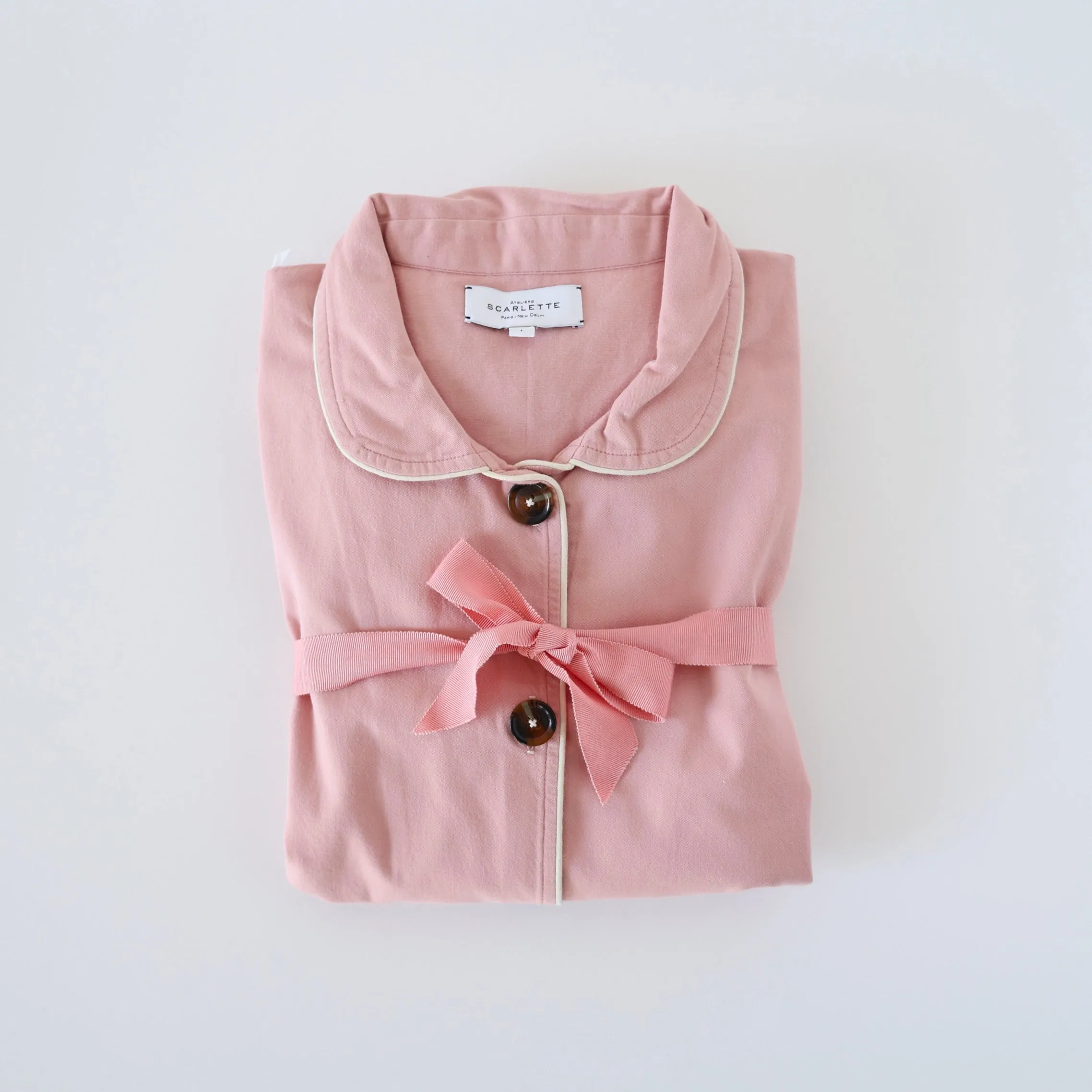 Scarlette Cotton Twill Pajamas - Rose