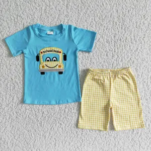 School Bus Shorts Set