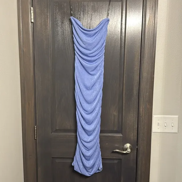 SER.O.YA NWT Martha Strapless Midi Periwinkle Blue Dress Size Small