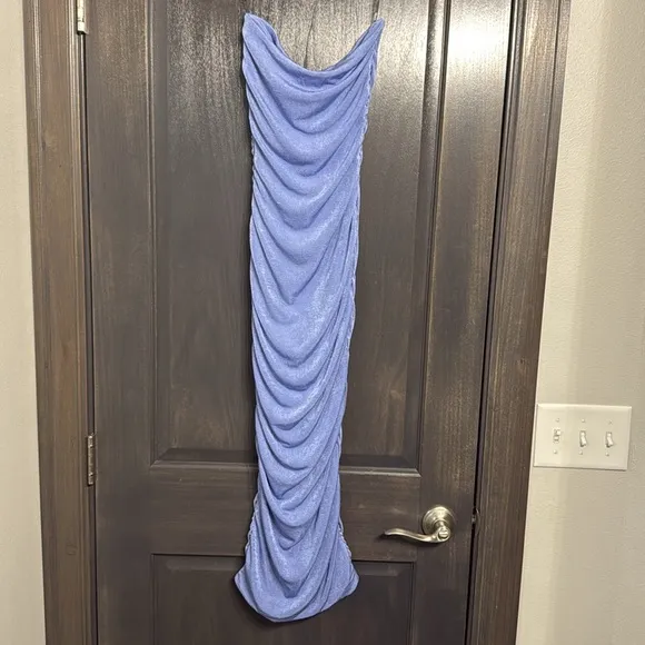 SER.O.YA NWT Martha Strapless Midi Periwinkle Blue Dress Size Small