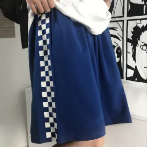 Side Checkered Plaid Shorts Pants