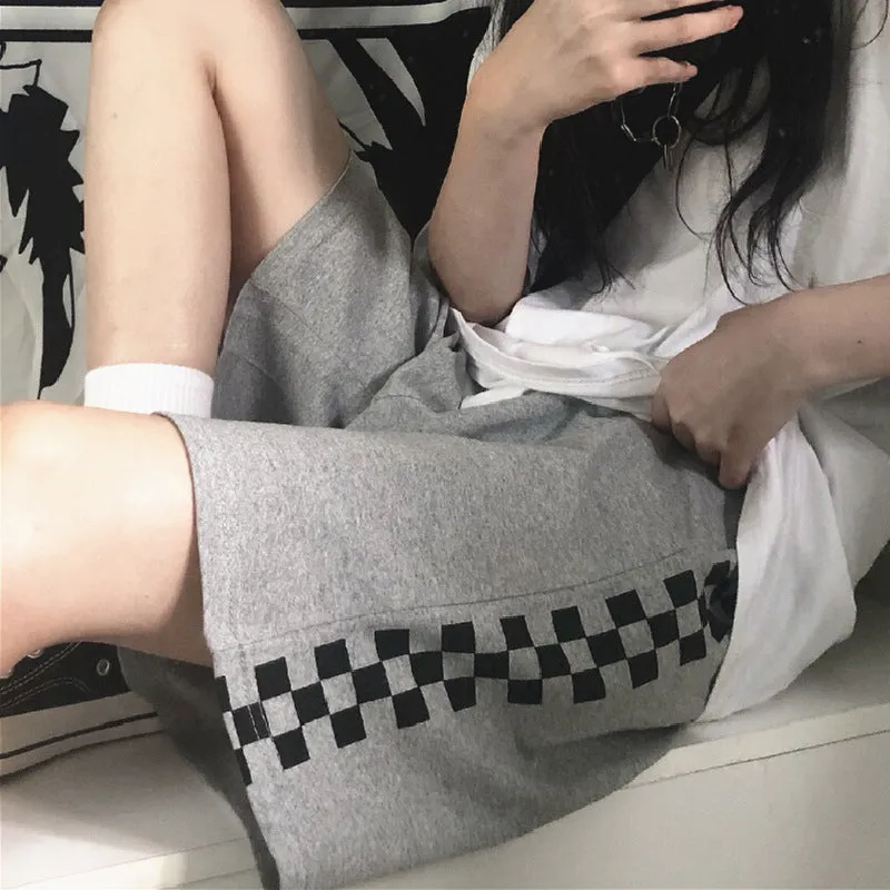 Side Checkered Plaid Shorts Pants