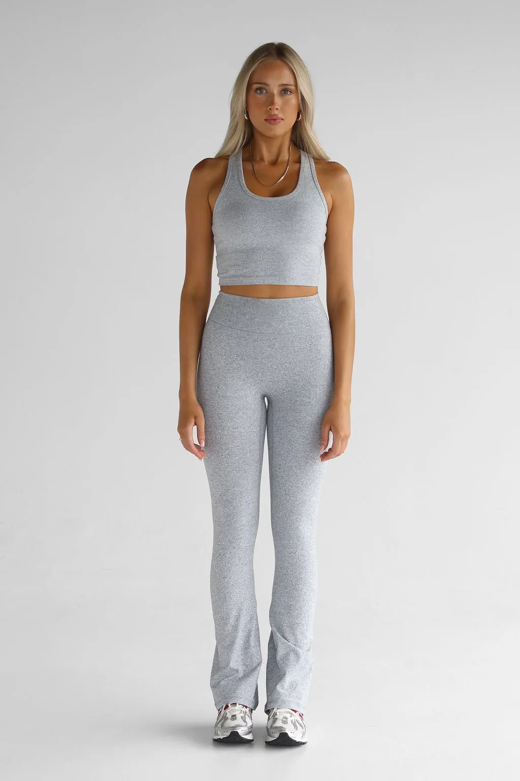 Signature Flare Leggings - Marl grey