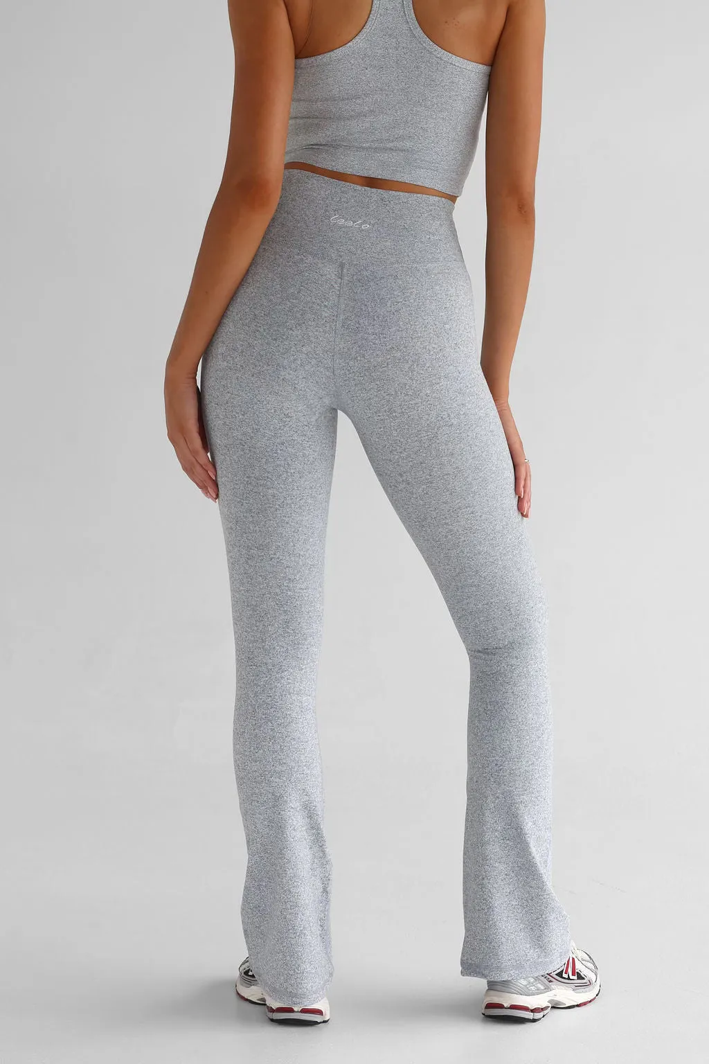Signature Flare Leggings - Marl grey