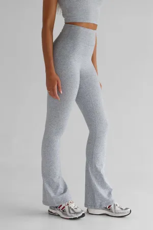 Signature Flare Leggings - Marl grey