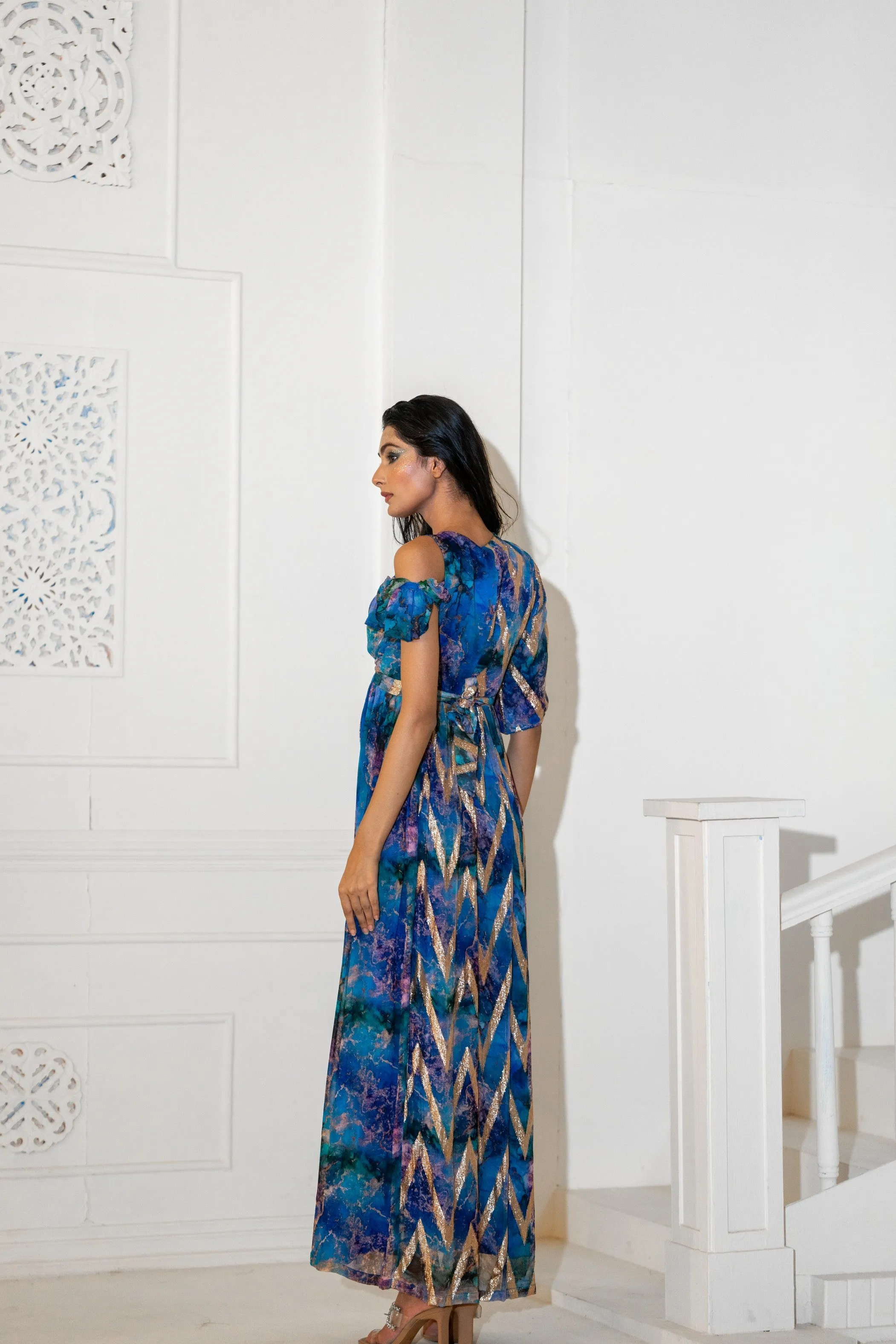 Signature Print Wrap Style Dress