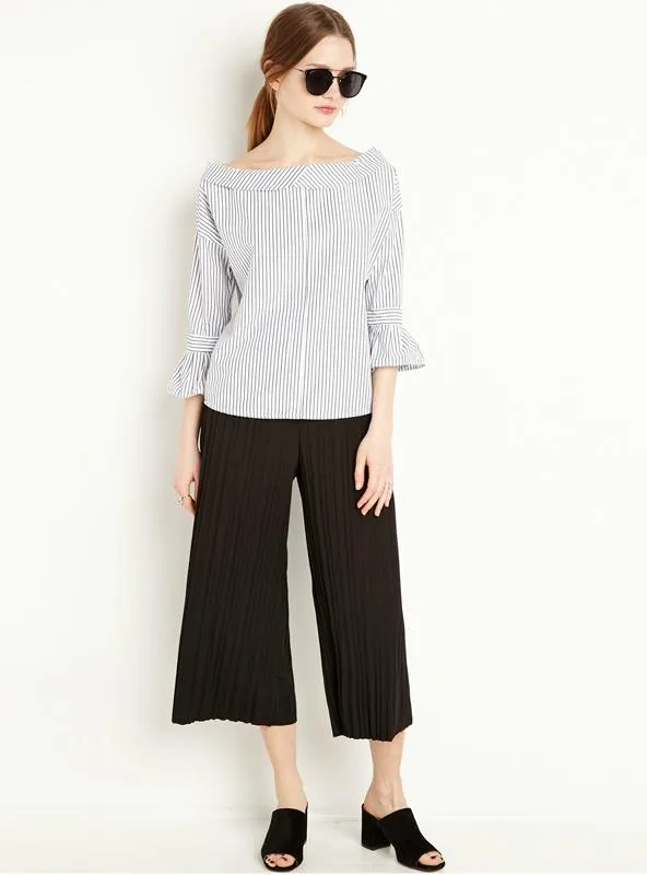 SLEEVE SWEET SLASH NECK BLOUSES SHIRTS
