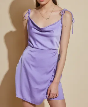 Sleeveless Cowl Neck Wrap Dress