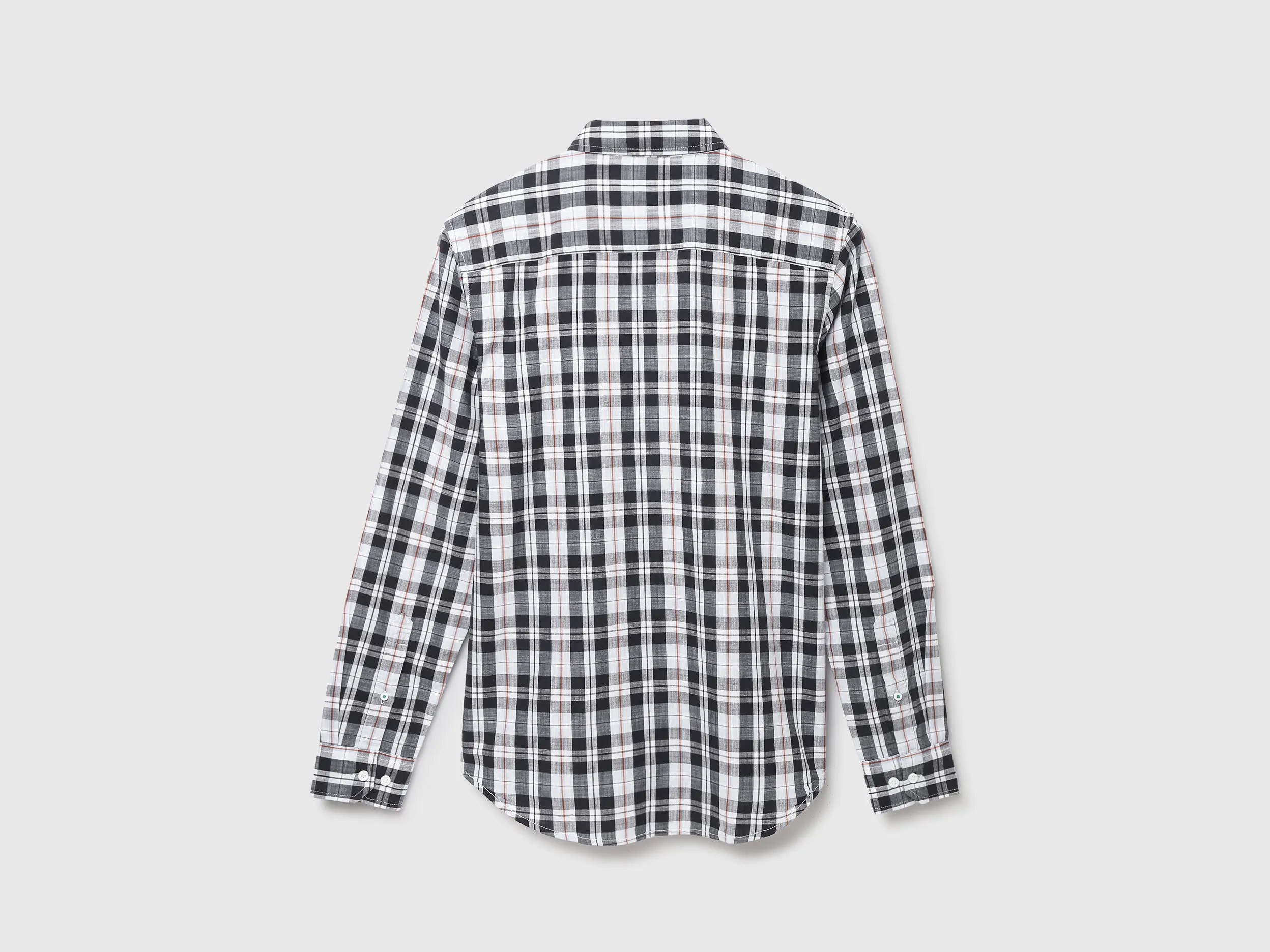 Slim Fit Straight Collar Plaid Shirt