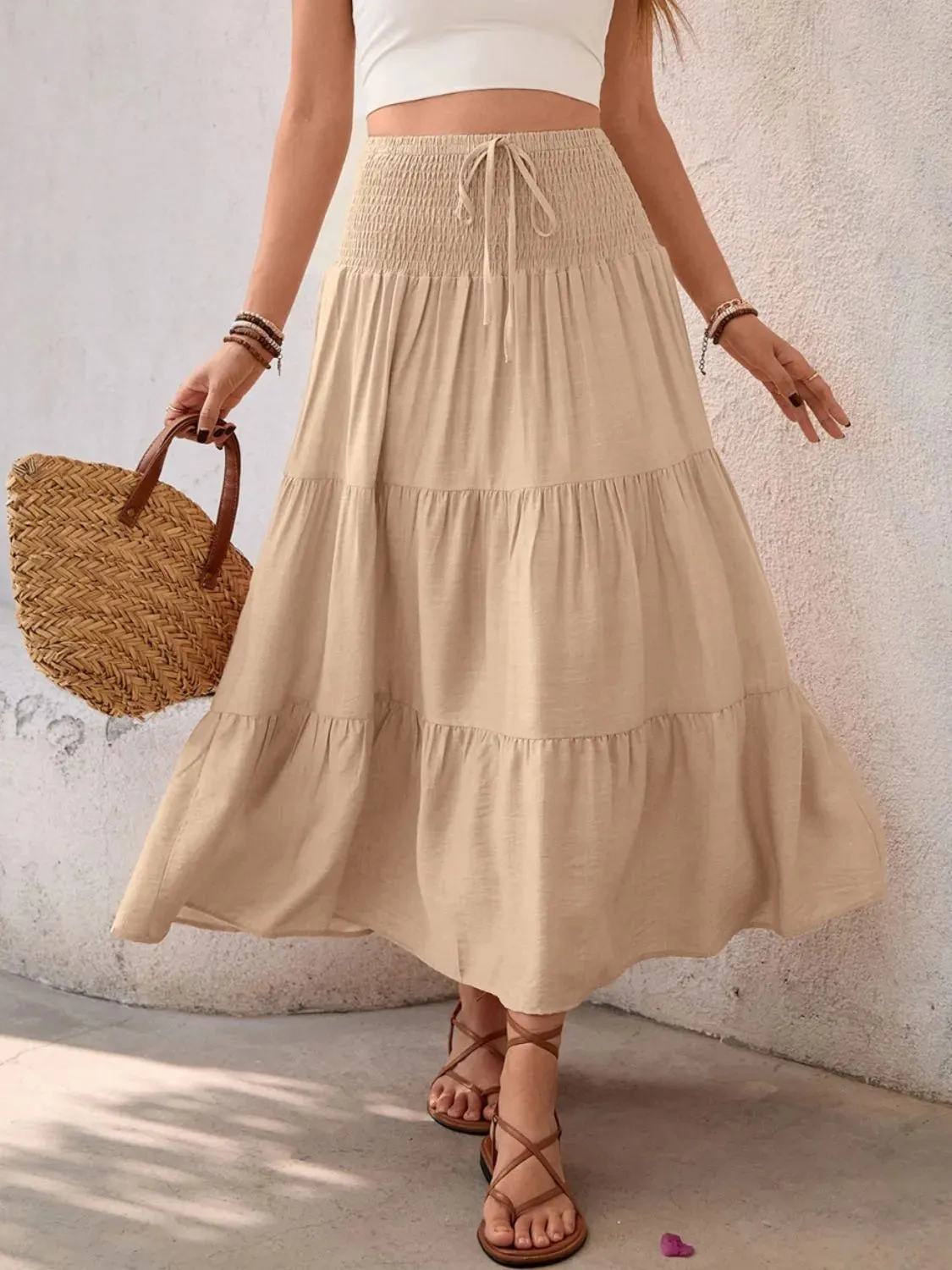 Smocked Tiered Skirt