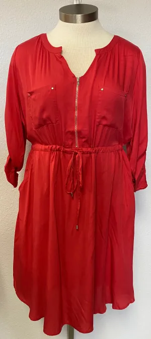 SOLID ANORAK STYLE DRESS