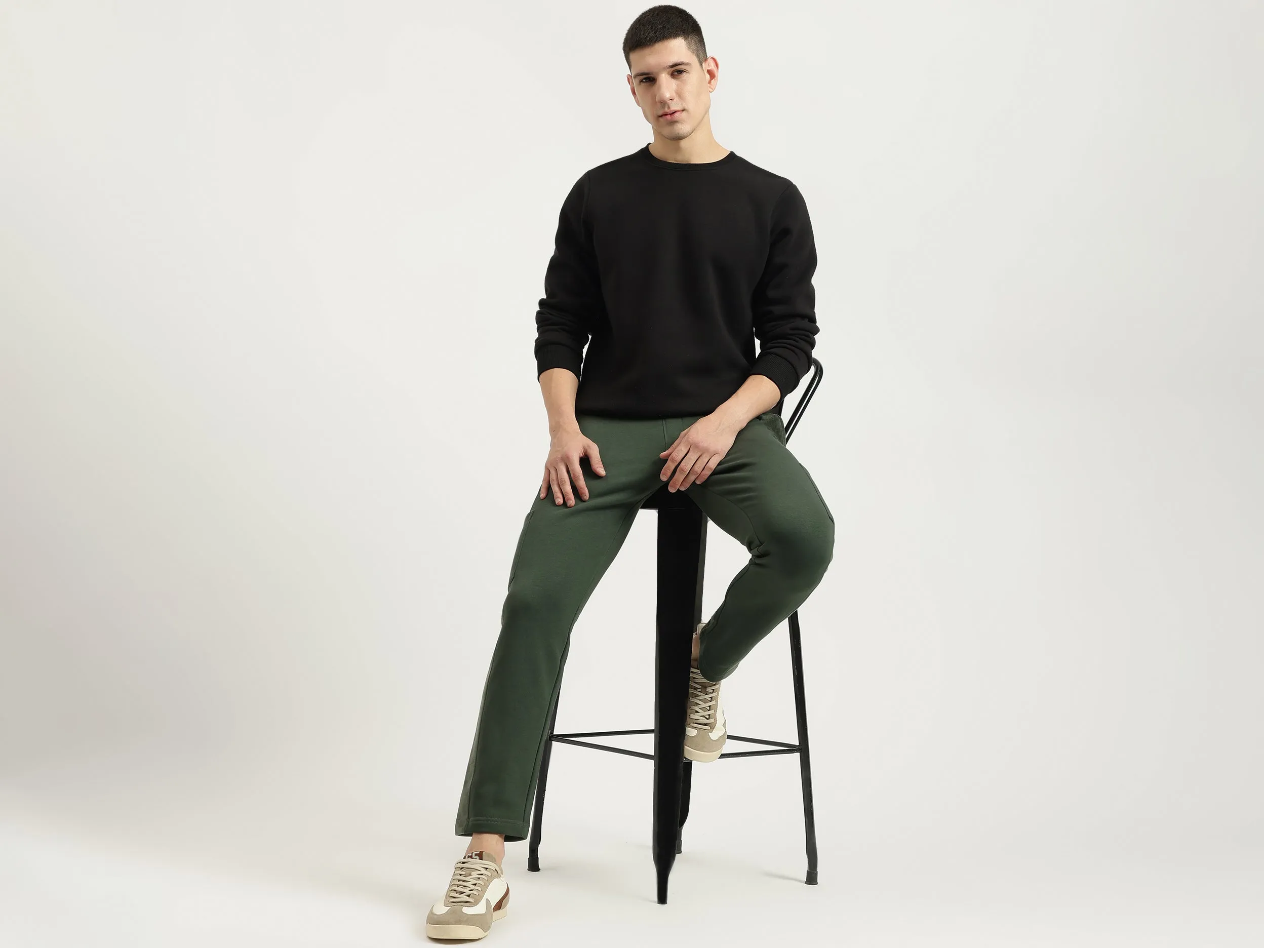 Solid Regular Fit Trackpants