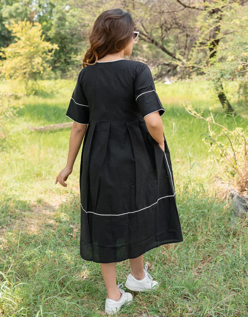 Soot Black Wrap Dress