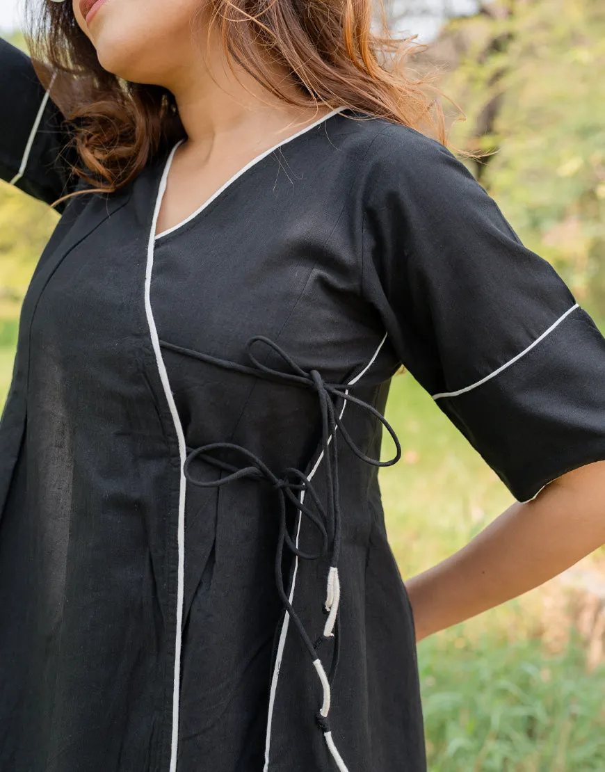 Soot Black Wrap Dress