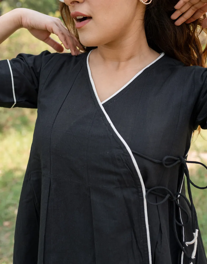 Soot Black Wrap Dress