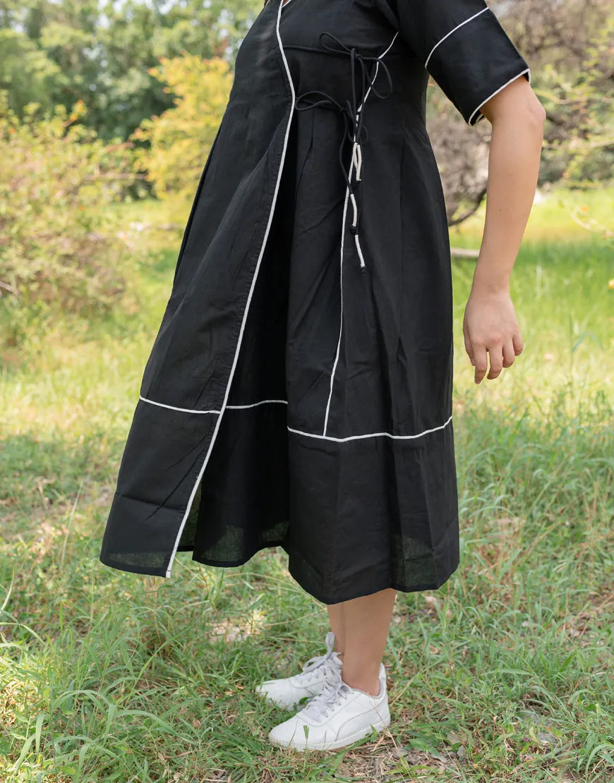 Soot Black Wrap Dress