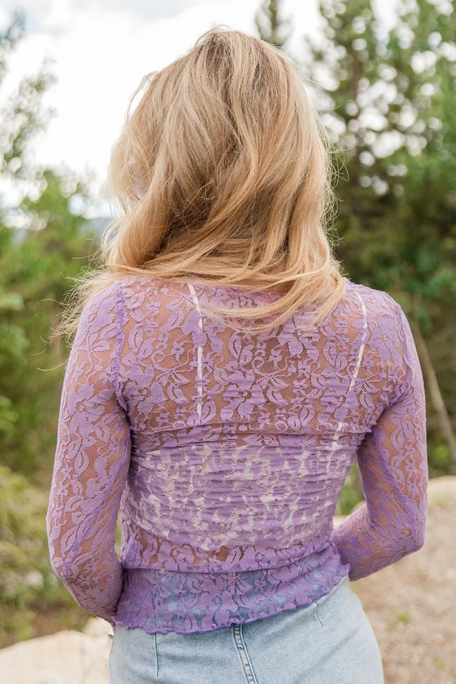 Speak Your Truth Lilac Lace Layering Blouse FINAL SALE