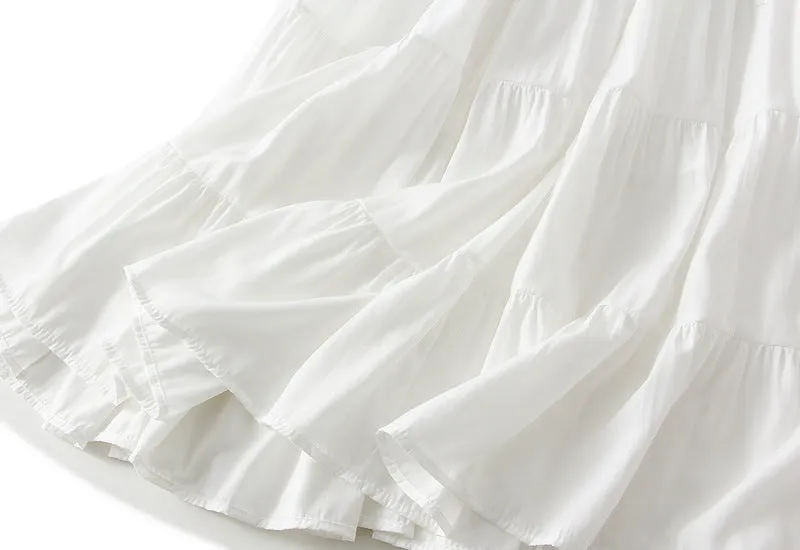 Spring Bow High Waist A Line Umbrella Skirt