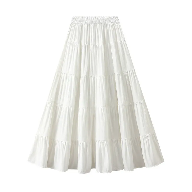 Spring Bow High Waist A Line Umbrella Skirt