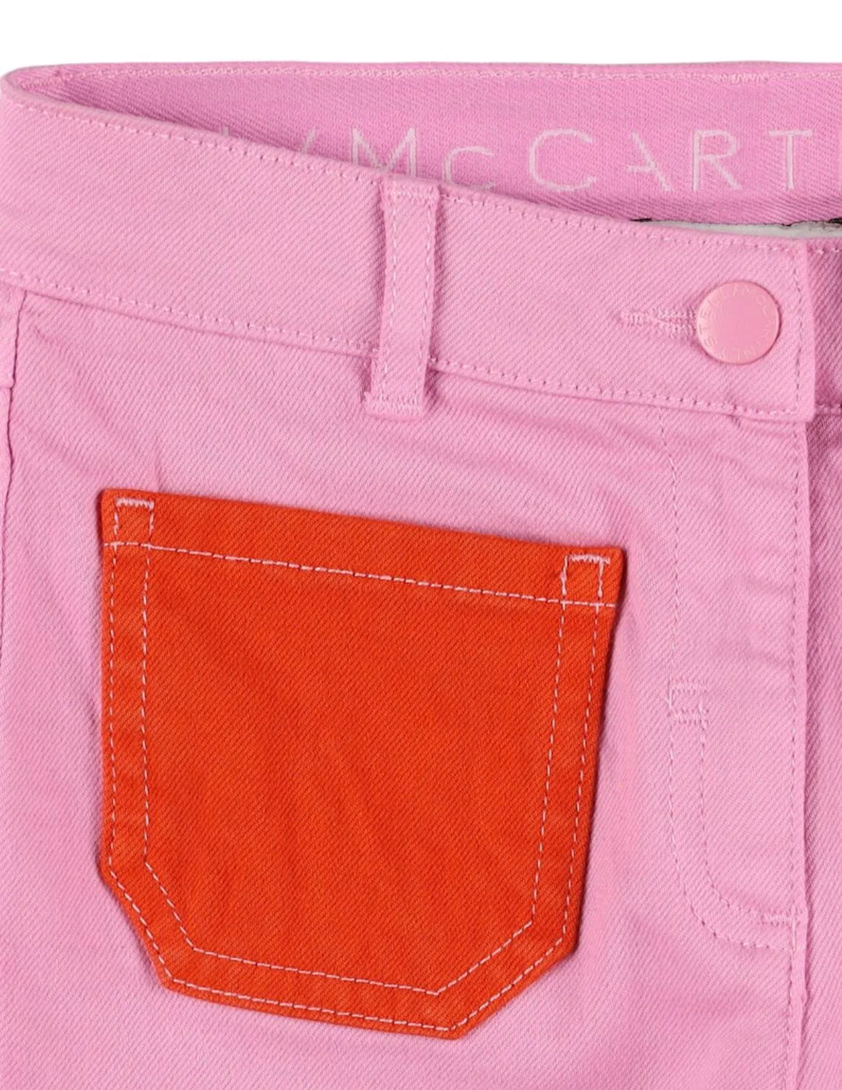 Stella McCartney Kids Pink Gabardine Pants With Color Pockets
