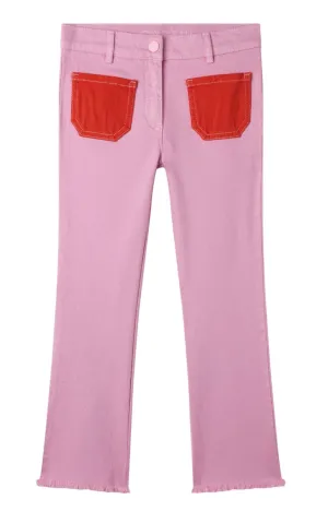 Stella McCartney Kids Pink Gabardine Pants With Color Pockets