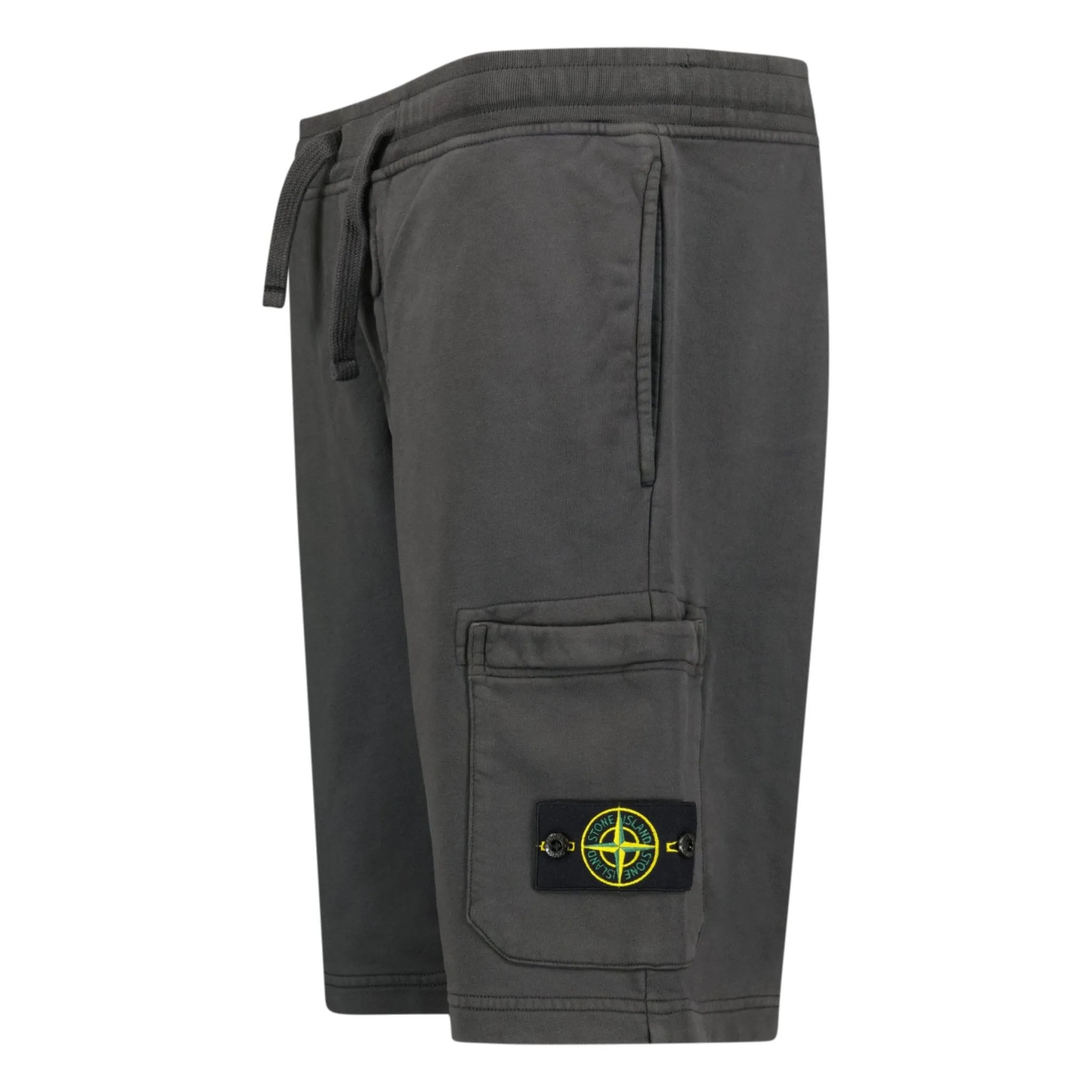 STONE ISLAND BADGE SWEAT SHORTS DARK GREY
