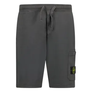 STONE ISLAND BADGE SWEAT SHORTS DARK GREY